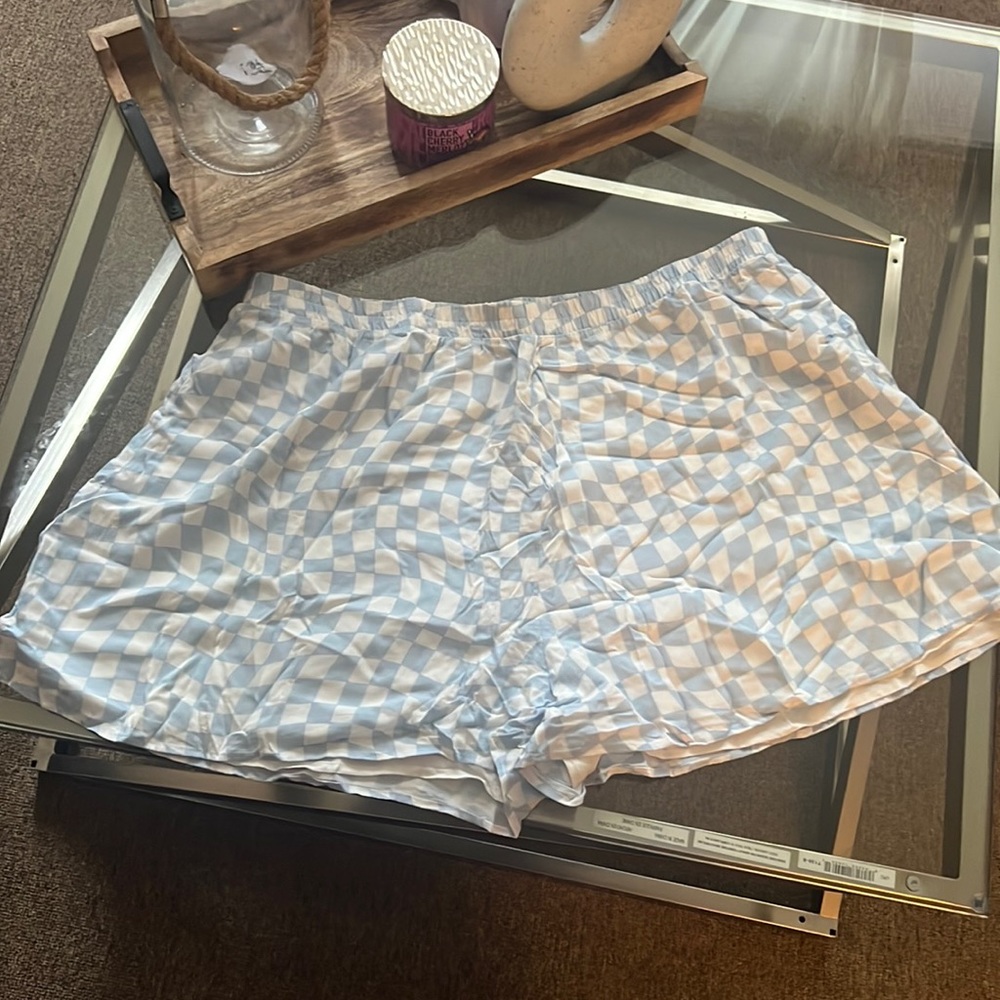 White and blue short